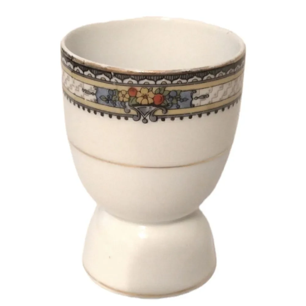1 Vtg Noritake Lavista Egg Cup Holder Hand Painted Japan Porcelain Art‎ Deco